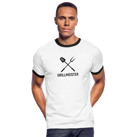 GRILLMEISTER Kontrast-T-Shirt - Weiß/Schwarz