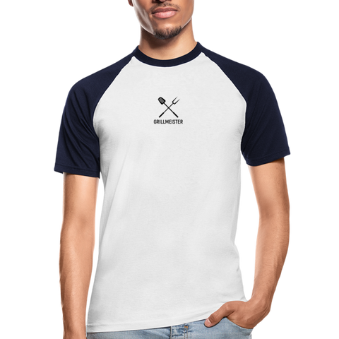GRILLMEISTER Baseball-T-Shirt - Weiß/Navy
