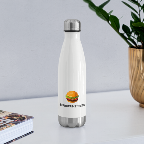 BURGERMEISTER Isolierflasche mit Logo - Weiß