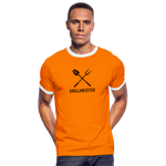 GRILLMEISTER Kontrast-T-Shirt - Orange/Weiß