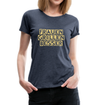 "Frauen grillen besser" T-Shirt - Blau meliert